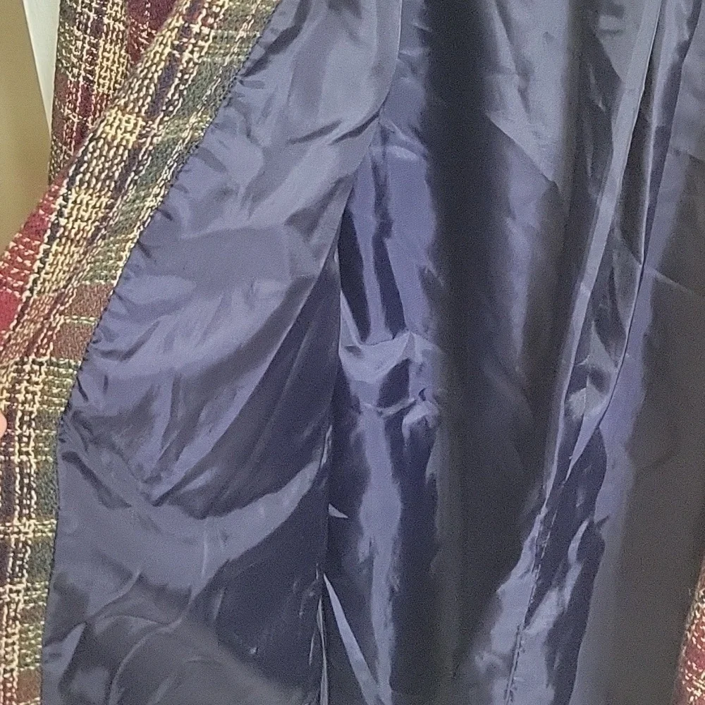 Vintage White Stag Heritage Plaid Textured Wool Blazer - Picture 3 of 7